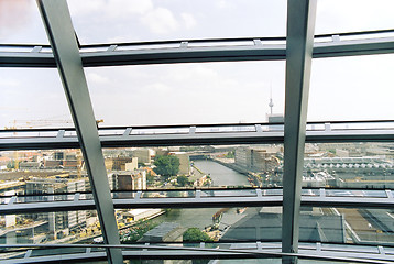 Image showing Berlin cityscape from inside Reichstag dome