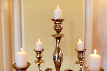 Image showing candles burning in church or palace