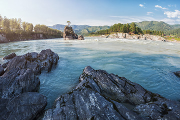 Image showing Fast mountain river Katun