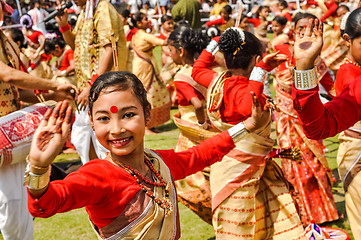 Image showing Pretty girl in sari in Assam