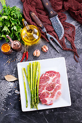 Image showing meat with asparagus