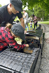 Image showing Thun, Switzerland  -23 July, 2017: Bukhari steam train children 