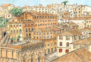 Image showing Siena (Tuscany, Italy) ancient city architecture