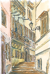 Image showing Old street of Rome