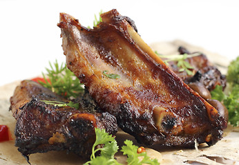 Image showing Grilled pork ribs