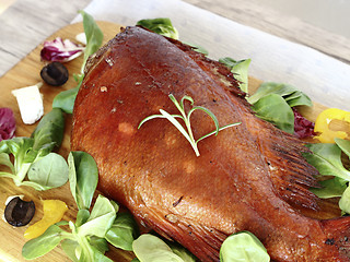 Image showing Smoked sea bass