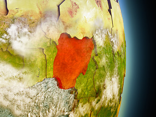 Image showing Nigeria in red from space