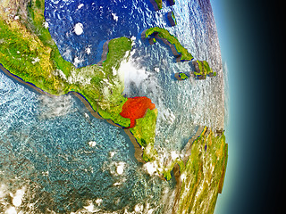 Image showing Honduras in red from space