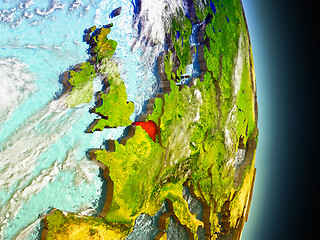 Image showing Belgium in red from space