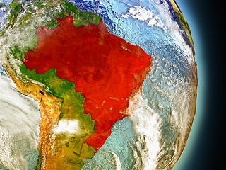 Image showing Brazil in red from space