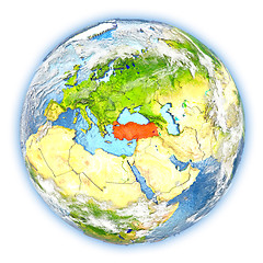 Image showing Turkey on Earth isolated