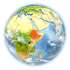 Image showing Ethiopia on Earth isolated