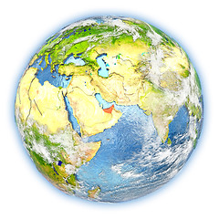 Image showing United Arab Emirates on Earth isolated