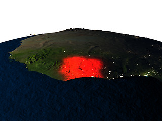 Image showing Ivory Coast from space at night