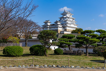 Image showing Japanese White Himeji castle and park