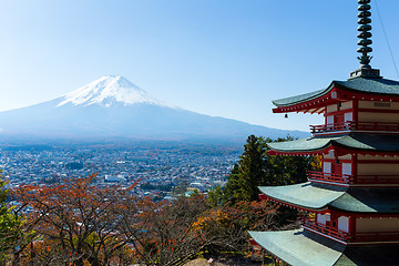 Image showing Mountain Fuji and Chureito Pagoda 