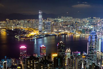 Image showing Hong Kong skyline at night