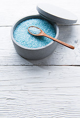 Image showing Salt for bath in jar