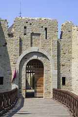 Image showing Entrance to medieval fortress restoration