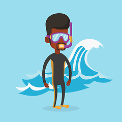 Image showing Young scuba diver vector illustration.