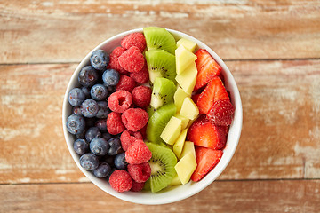 Image showing close up of fruits and berries in bowl