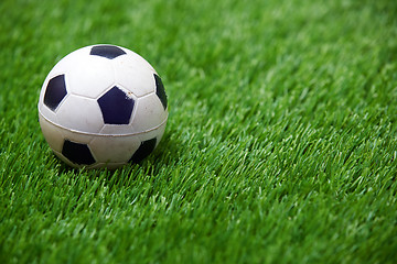 Image showing Soccer ball on a grass