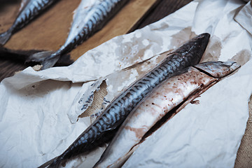 Image showing Raw fish in wrapping paper