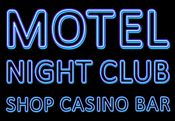 Image showing Neon sign of a night entertaining institution