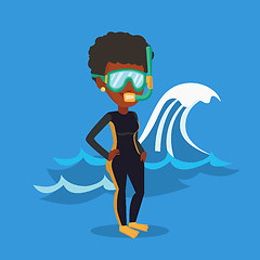 Image showing Young scuba diver vector illustration.