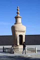 Image showing Stupa and man