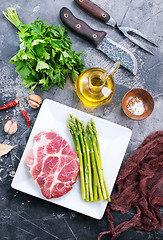 Image showing meat with asparagus