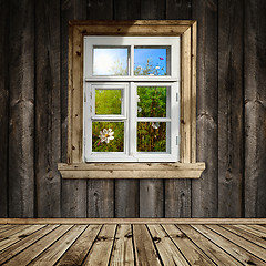 Image showing wooden interior with window