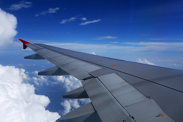 Image showing View from plane over the wing