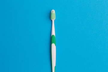 Image showing Photo of one green toothbrush