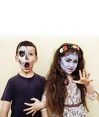 Image showing zombie apocalypse kids concept. Birthday party celebration facep