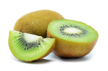 Image showing Kiwi fruit, half of kiwi isolated