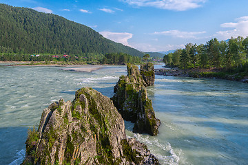 Image showing Fast mountain river Katun