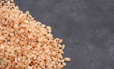 Image showing Crisped rice breakfast cereal on grey slate background