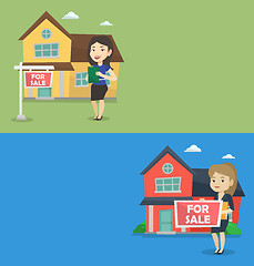 Image showing Two real estate banners with space for text.