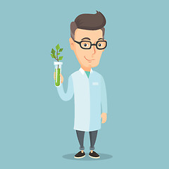 Image showing Scientist with test tube vector illustration.