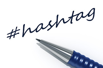 Image showing ballpen hashtag