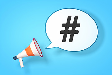 Image showing megaphone hashtag