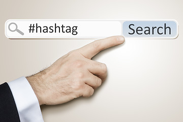 Image showing web search hashtag