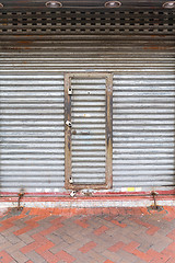 Image showing Locked Shop Door