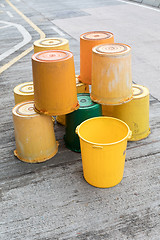 Image showing Yellow Buckets at Street