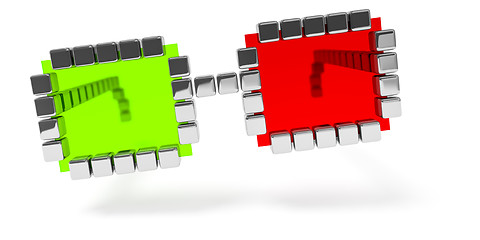 Image showing abstract red green glasses icon