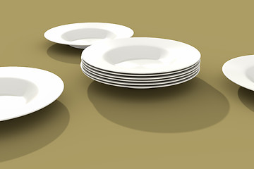 Image showing some plates on the table