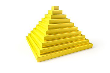 Image showing abstract golden pyramid