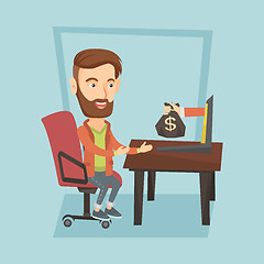 Image showing Businessman earning money from online business.