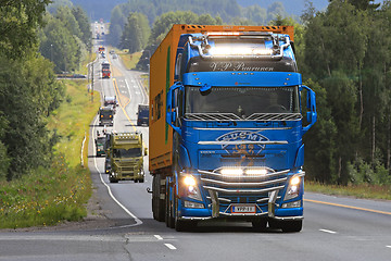 Image showing Blue Volvo FH500 Finland 100 Years in Convoy